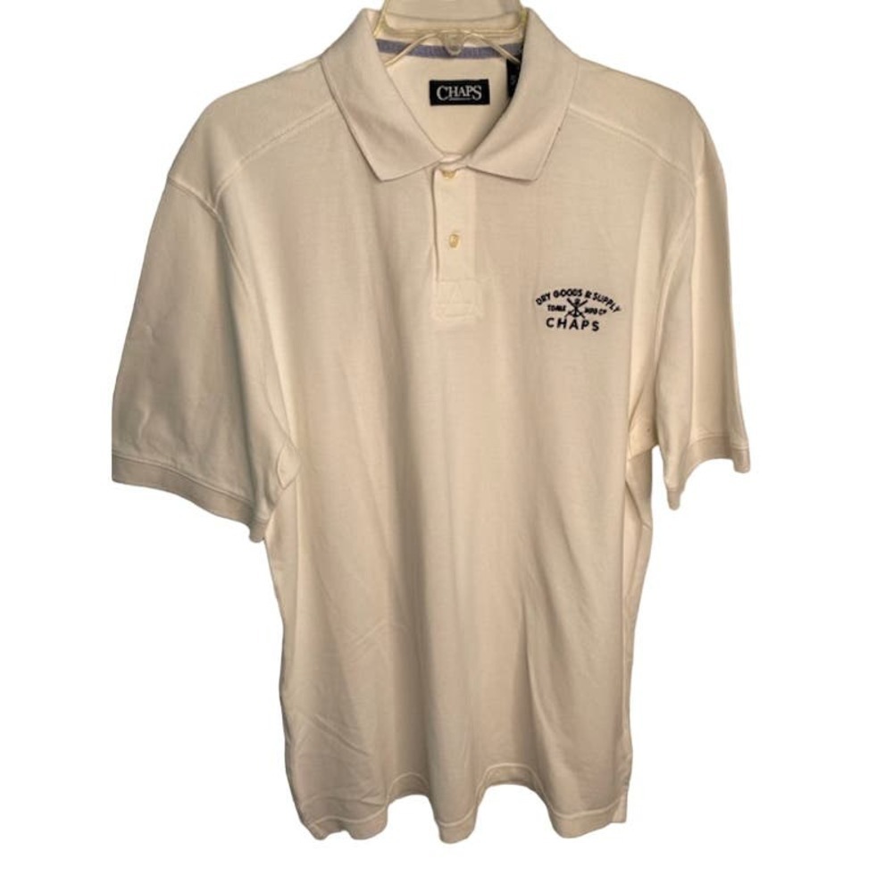 Chaps Men's polo‎ Shirt Sz Large White